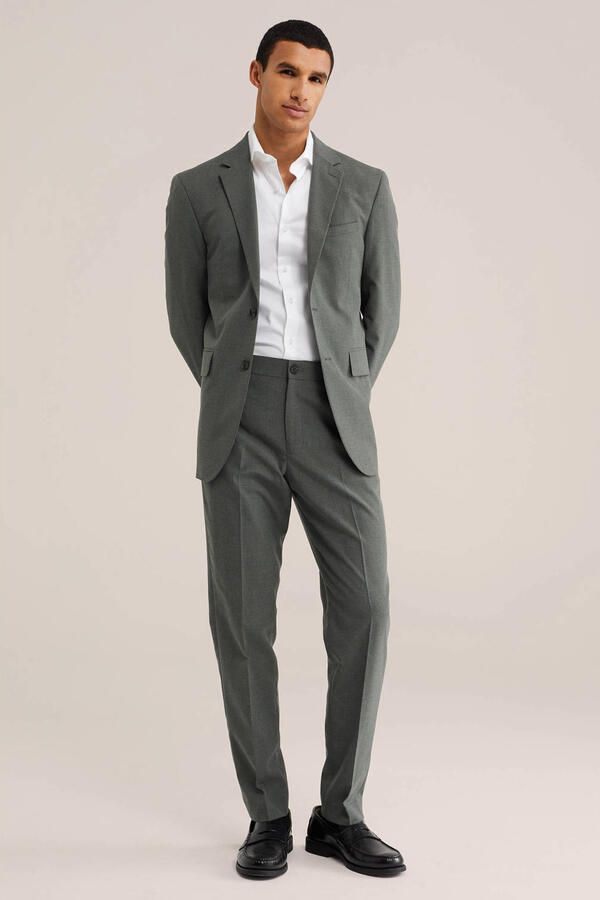 WE Fashion viscose colbert donkergroen - Foto 3