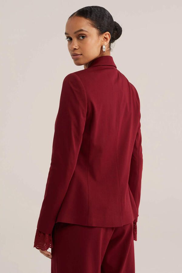 WE Fashion viscose regular fit blazer donkerrood - Foto 2