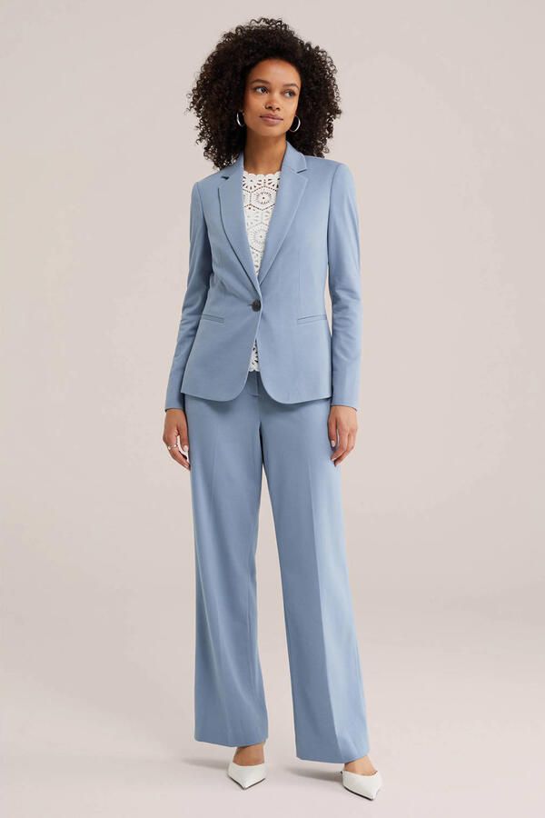 WE Fashion viscose regular fit blazer grijsblauw - Foto 3