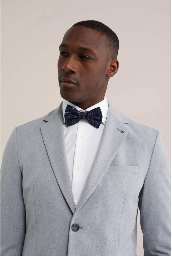 WE Fashion vlinderdas met stippen donkerblauw - Foto 2