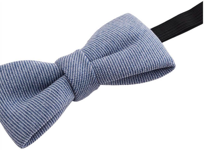 WE Fashion vlinderdas met textuur middenblauw - Foto 3