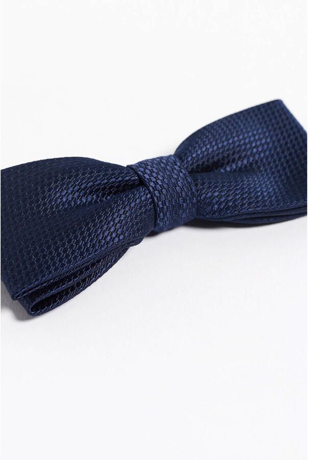 WE Fashion vlinderstrik met textuur donkerblauw Vlinderdas Jongens Polyester - Foto 2