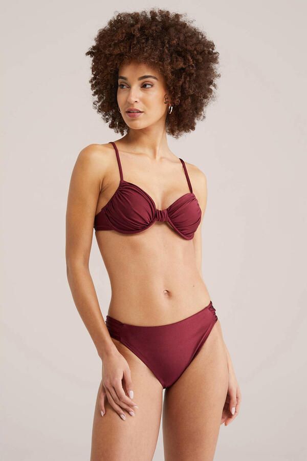 WE Fashion voorgevormde beugel bikinitop donkerrood
