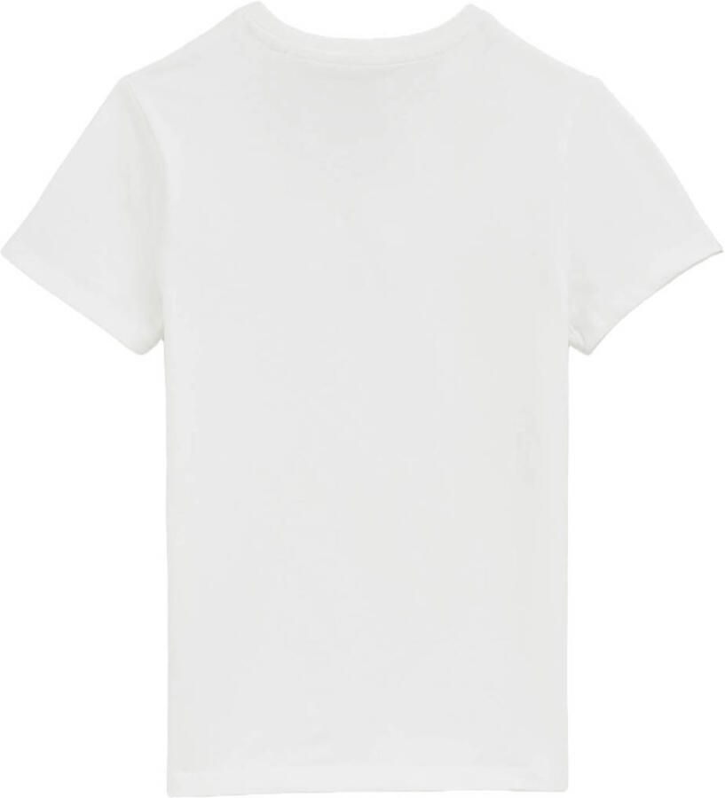 WE Fashion basic T-shirt wit Jongens Stretchkatoen V-hals Effen 110 116 - Foto 2