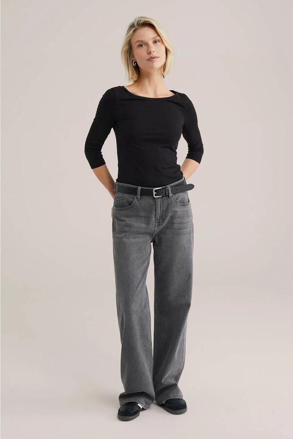 WE Fashion WE Fundamentals driekwarts mouw top zwart - Foto 2