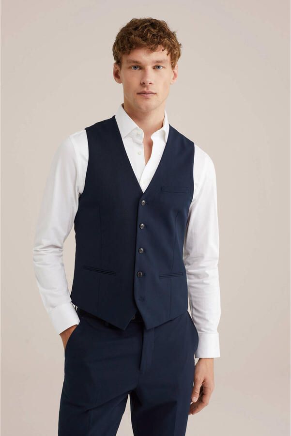 WE Fashion WE Fundamentals gilet donkerblauw