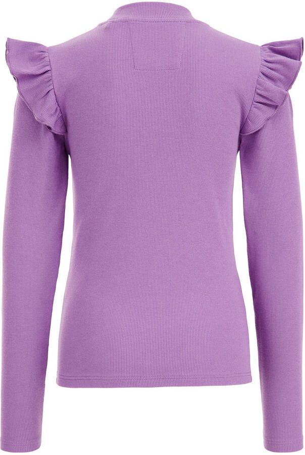 WE Fashion longsleeve purple pillow Paars Meisjes Stretchkatoen Ronde hals 170 176
