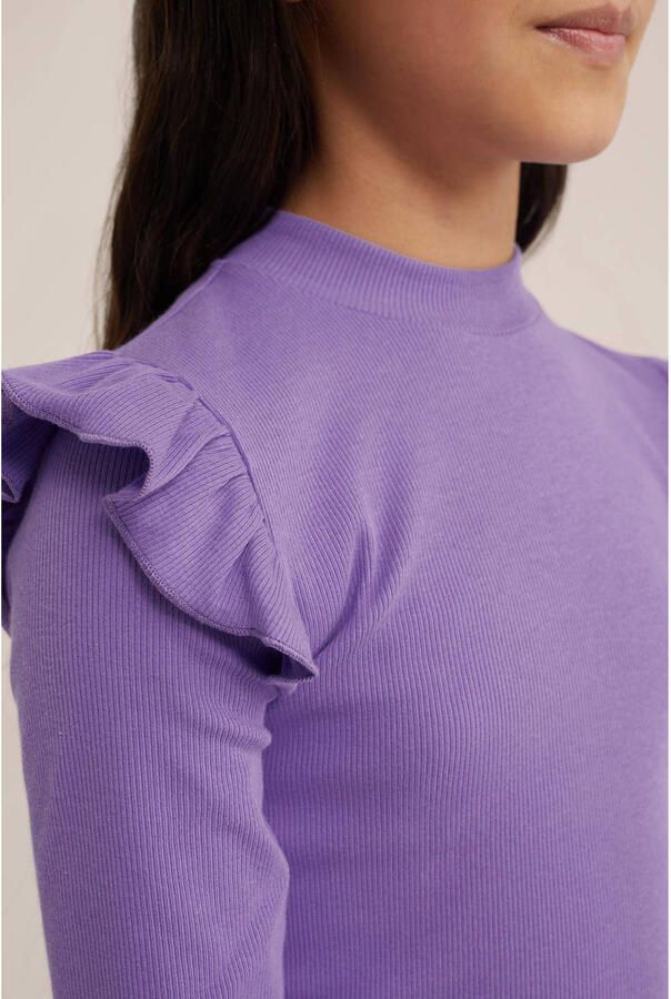 WE Fashion longsleeve purple pillow Paars Meisjes Stretchkatoen Ronde hals 110 116 - Foto 2