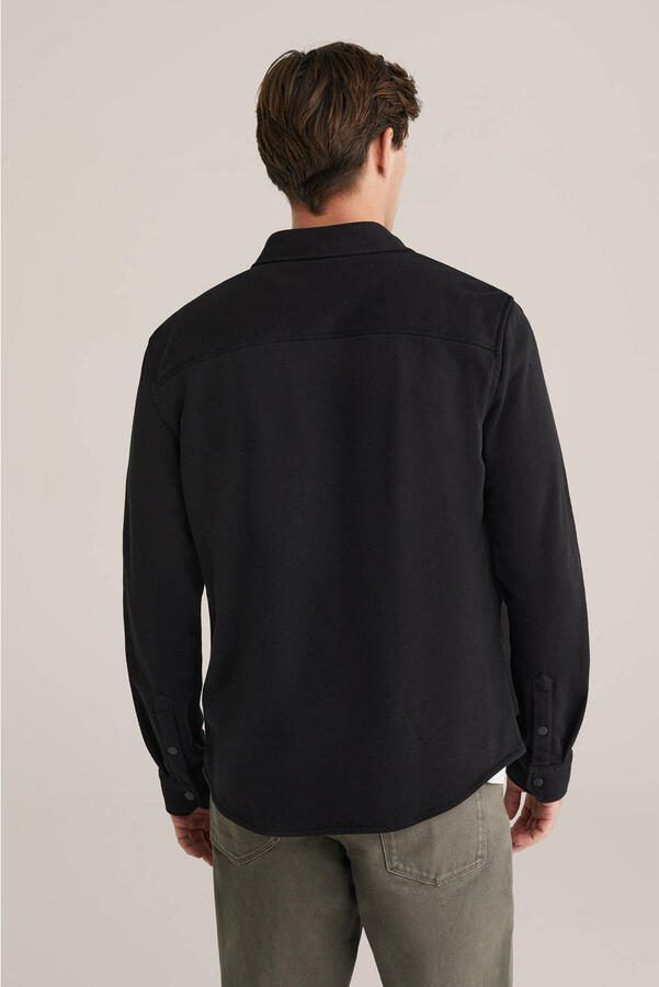 WE Fashion WE Fundamentals regular fit overshirt zwart - Foto 1