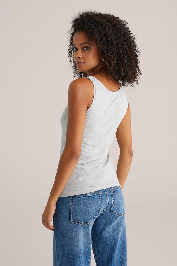 WE Fashion WE Fundamentals singlet met katoen grijs - Foto 3