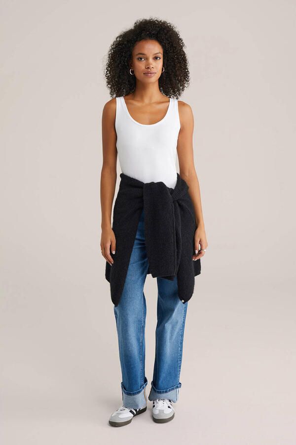 WE Fashion WE Fundamentals singlet met katoen wit