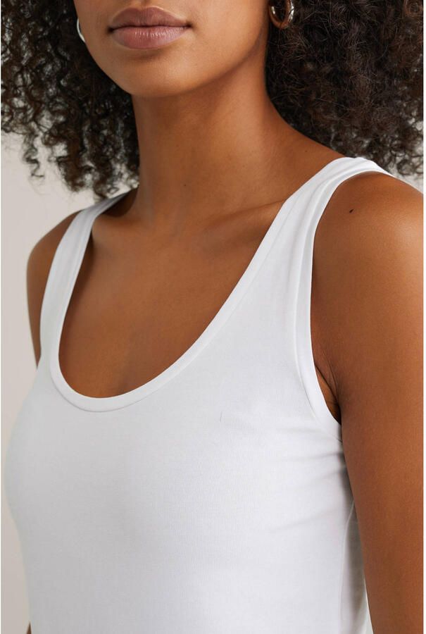 WE Fashion WE Fundamentals singlet met katoen wit - Foto 2
