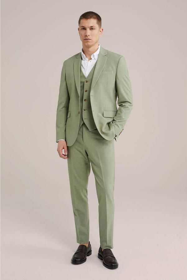 WE Fashion WE Fundamentals slim fit gilet groen - Foto 3