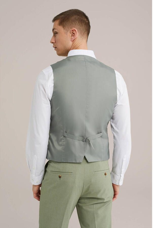 WE Fashion WE Fundamentals slim fit gilet groen - Foto 2