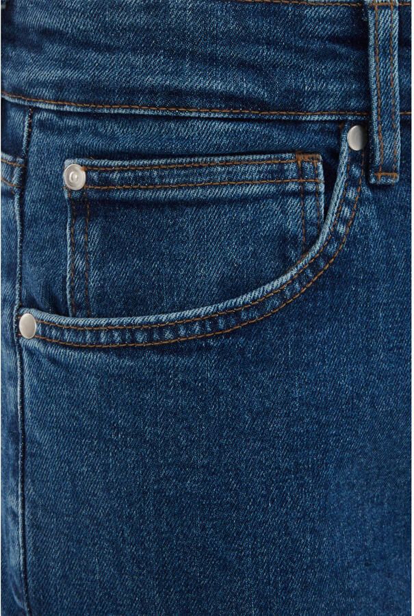 WE Fashion WE Fundamentals slim fit jeans 'rain ready' donkerblauw