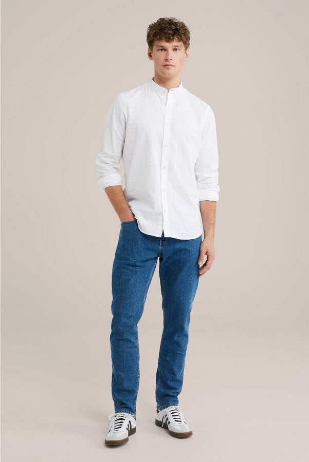 WE Fashion WE Fundamentals slim fit jeans 'rain ready' donkerblauw - Foto 2