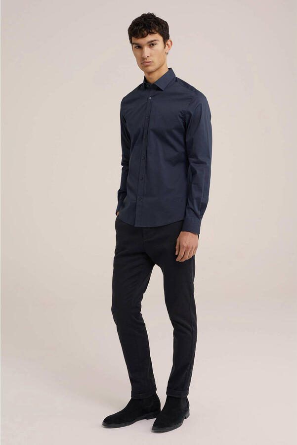 WE Fashion WE Fundamentals slim fit overhemd antraciet - Foto 1