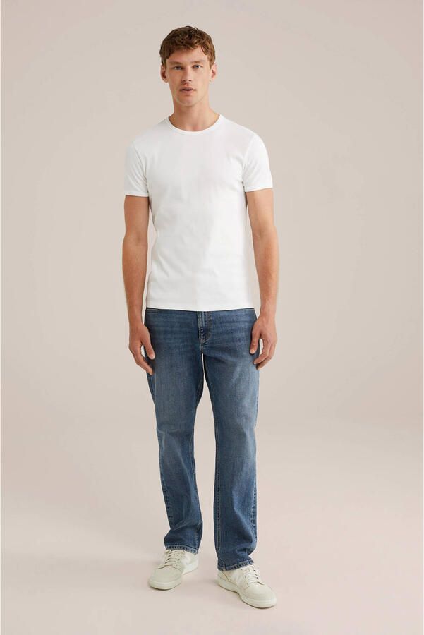 WE Fashion WE Fundamentals slim T-shirt wit - Foto 2