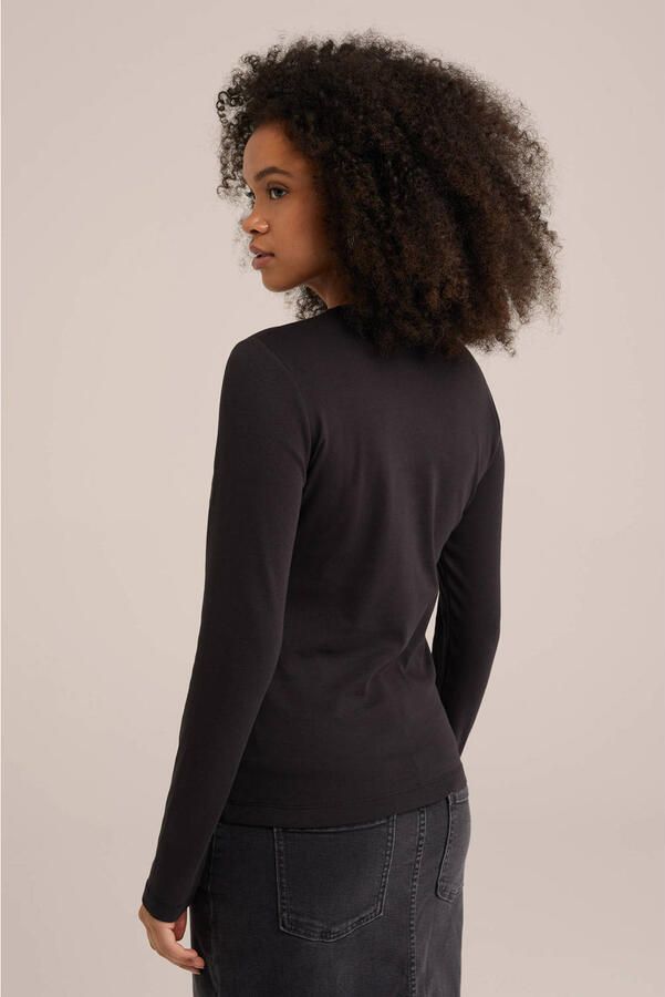 WE Fashion WE Fundamentals T-shirt geribbeld zwart