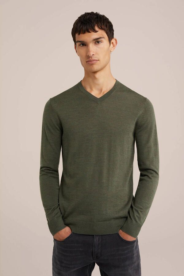 WE Fashion WE Fundamentals wol gebreide trui groen - Foto 3