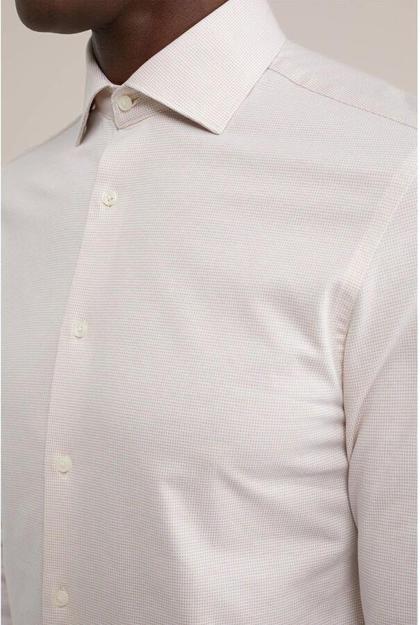 WE Fashion WE Fundamentals zakelijk overhemd met jacquard beige - Foto 2