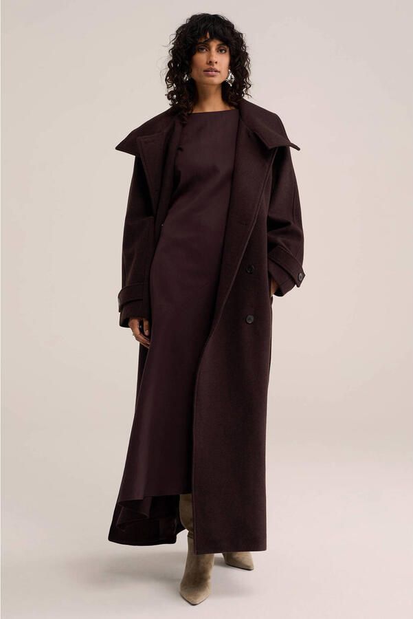 WE Fashion WE STUDIO asymmetrische midi jurk bruin - Foto 2