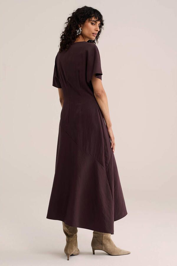 WE Fashion WE STUDIO asymmetrische midi jurk bruin - Foto 3