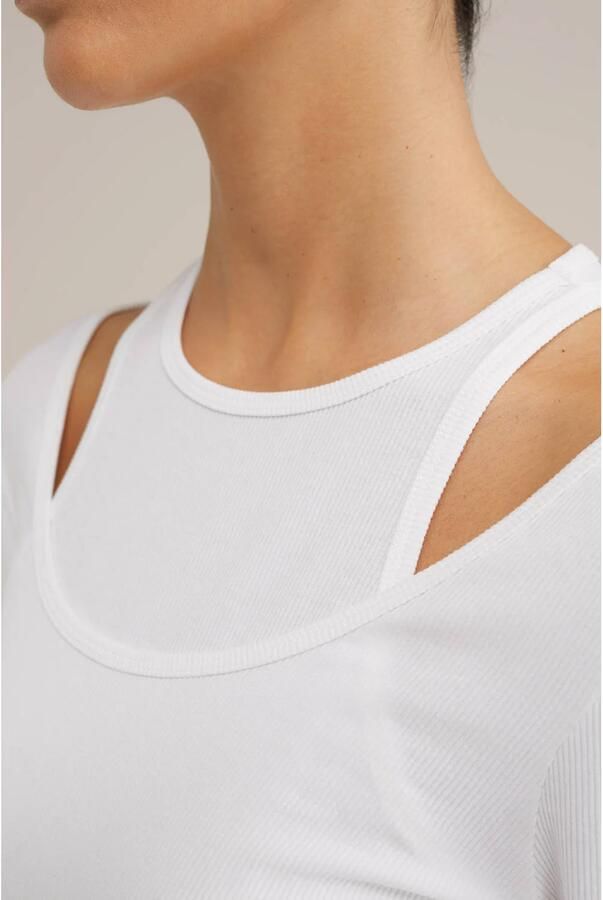 WE Fashion WE STUDIO fijngebreide top snow white
