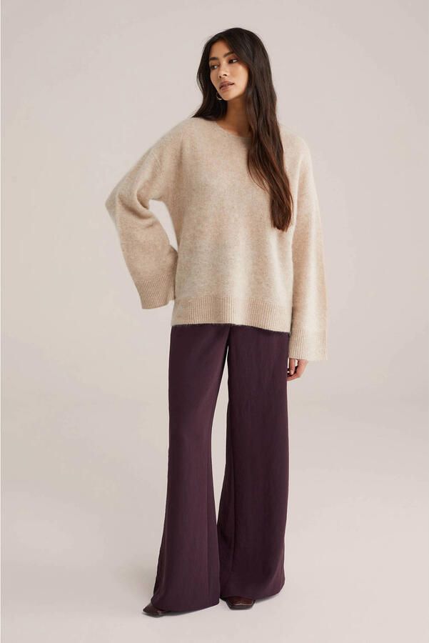 WE Fashion WE STUDIO gebreide trui met wol beige - Foto 2