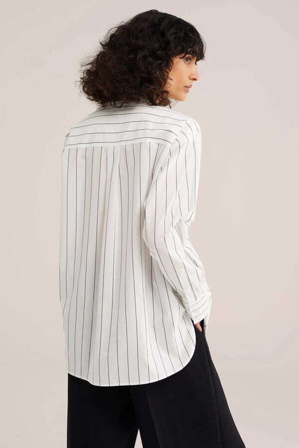 WE Fashion WE STUDIO gestreepte blouse wit - Foto 2