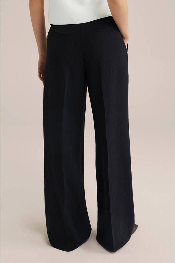 WE Fashion WE STUDIO high waist wide leg pantalon zwart
