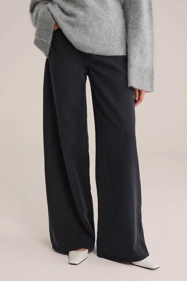 WE Fashion WE STUDIO high waist wide leg jeans black denim