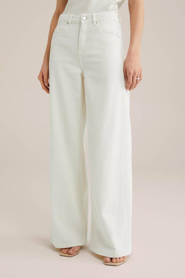 WE Fashion WE STUDIO high waist wide leg jeans ecru