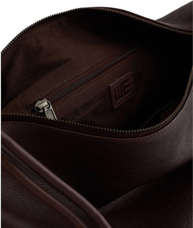 WE Fashion WE STUDIO leren schoudertas aubergine - Foto 2