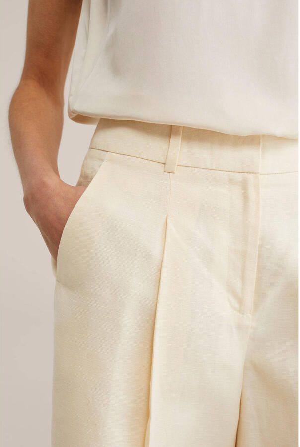 WE Fashion WE STUDIO linnen regular waist bermuda short ecru - Foto 2