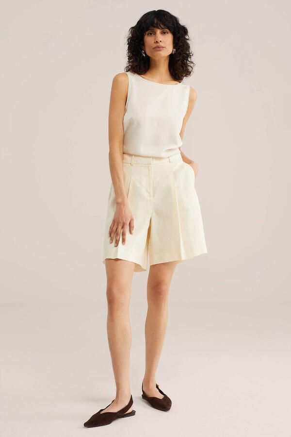 WE Fashion WE STUDIO mouwloze top ecru - Foto 3