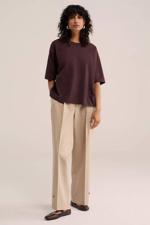 WE Fashion WE STUDIO oversized T-shirt donkerbruin - Foto 3
