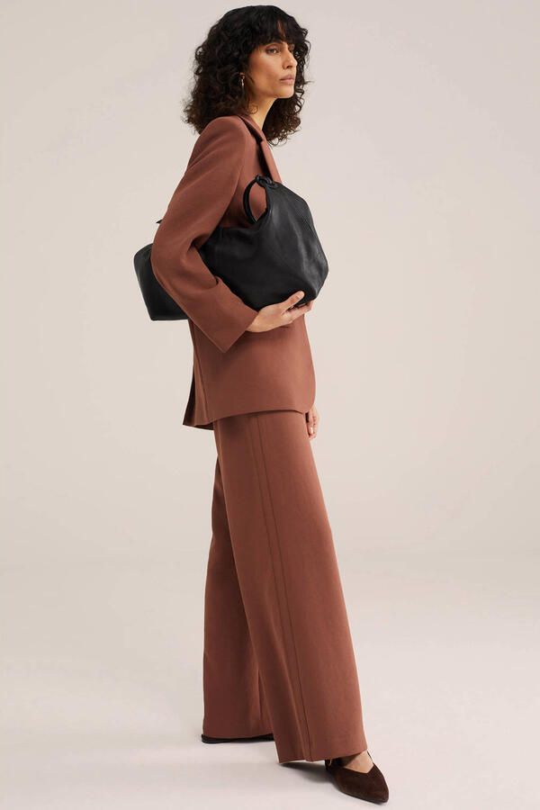 WE Fashion WE STUDIO regular waist casual broek bruin - Foto 3