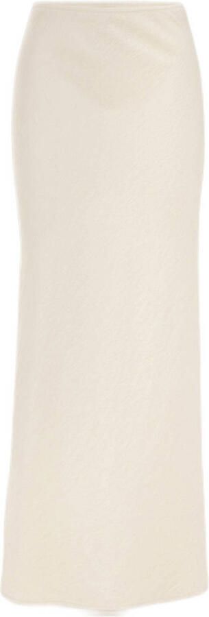 WE Fashion WE STUDIO satijn maxi rok ecru