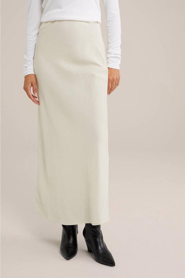 WE Fashion WE STUDIO satijn maxi rok ecru - Foto 2