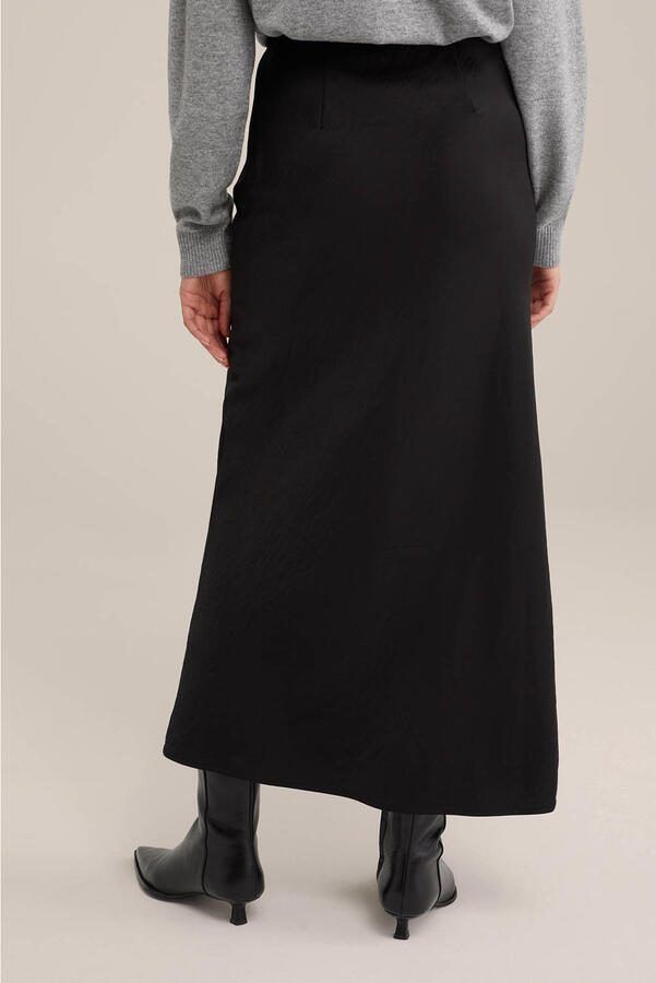 WE Fashion WE STUDIO satijn maxi rok zwart - Foto 2