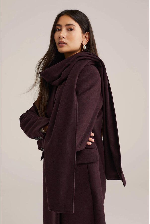 WE Fashion WE STUDIO sjaal aubergine - Foto 3