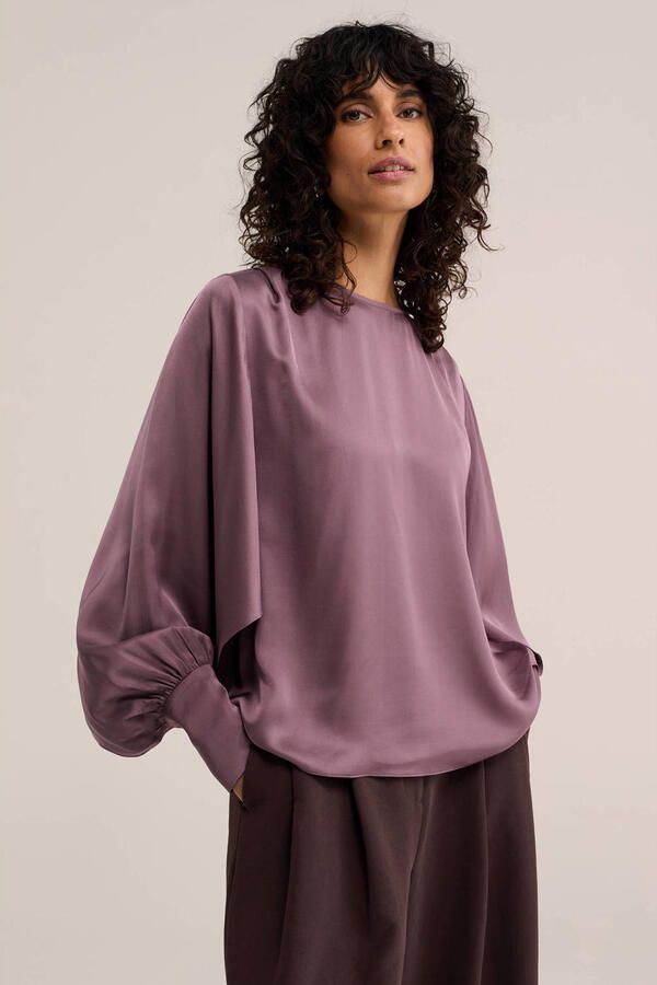WE Fashion WE STUDIO top met cut-out paars