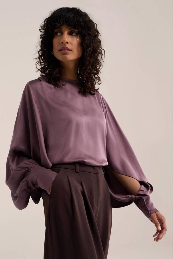 WE Fashion WE STUDIO top met cut-out paars - Foto 3