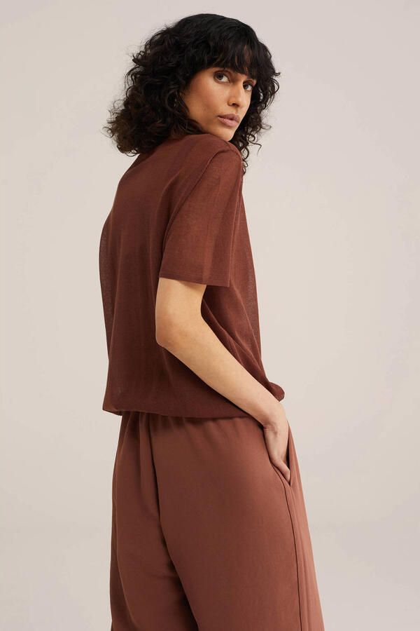 WE Fashion WE STUDIO top roodbruin - Foto 3