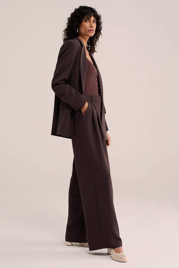 WE Fashion WE STUDIO wide leg broek bruin - Foto 2