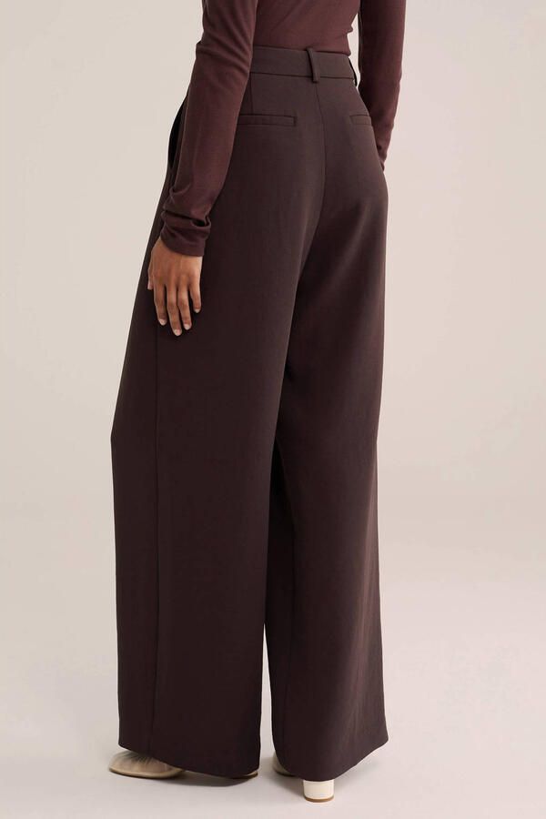 WE Fashion WE STUDIO wide leg broek bruin - Foto 3