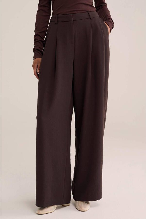 WE Fashion WE STUDIO wide leg broek bruin - Foto 2