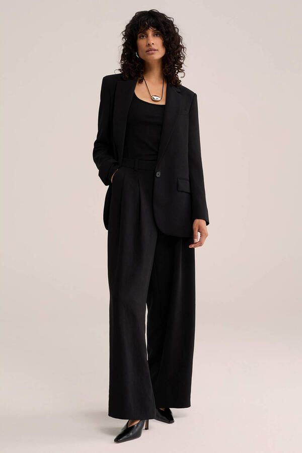 WE Fashion WE STUDIO wide leg broek zwart - Foto 2