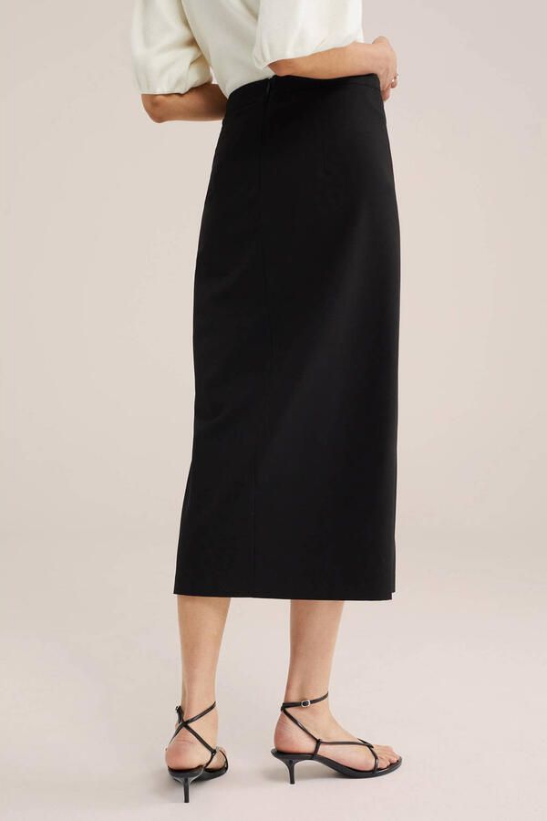 WE Fashion WE STUDIO wol kokerrok zwart - Foto 2